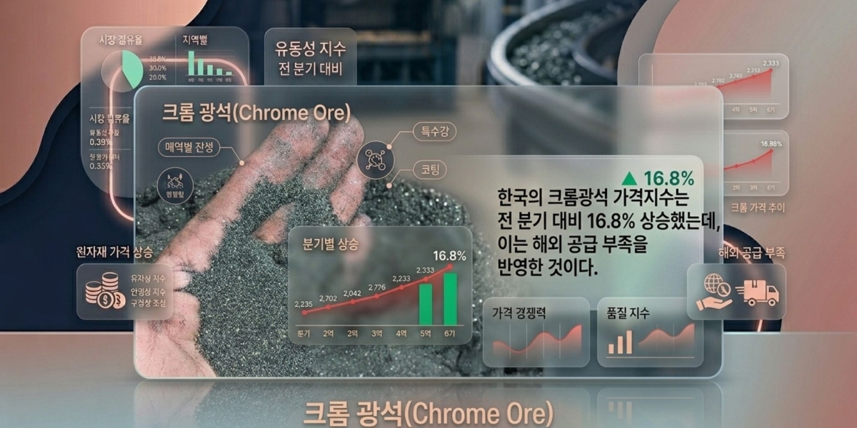 크롬 광석(Chrome Ore)가격 동향: 지역별 분석, 공급 동향 및 성장 전망