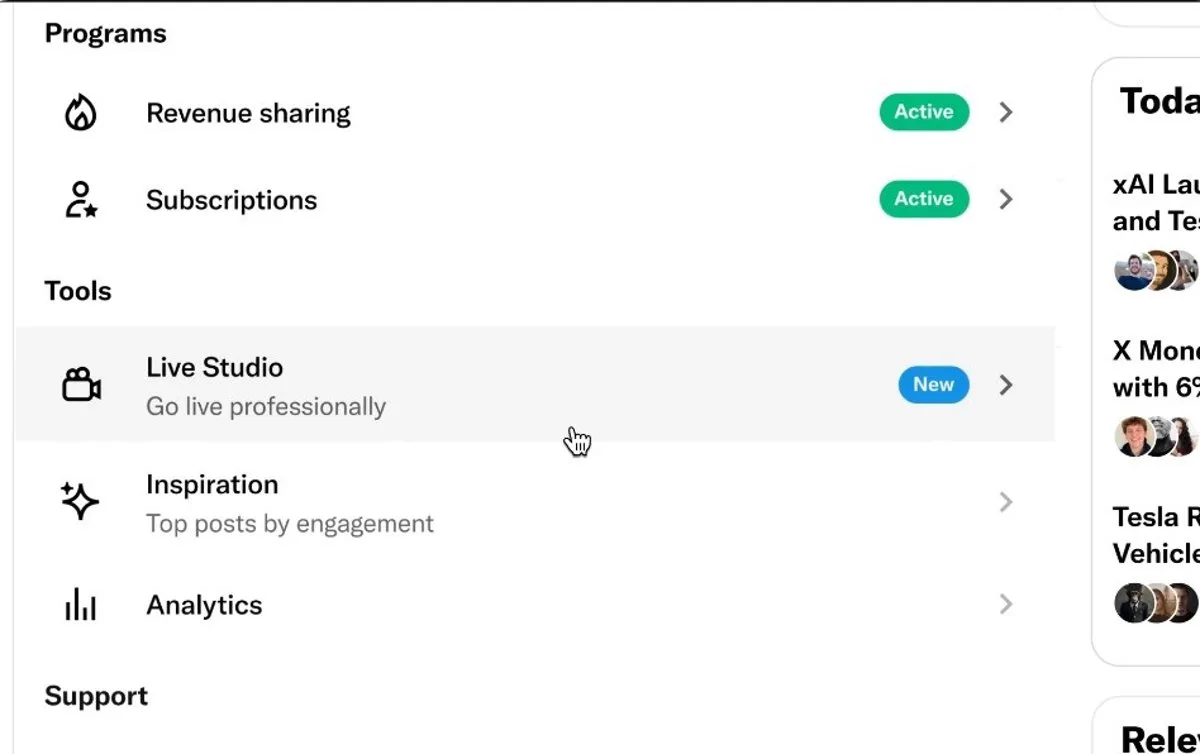 X lanza Live Studio para impulsar las transmisiones en directo de creadores de contenido