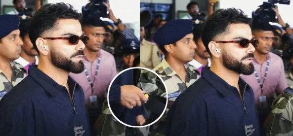 Virat Kohli spotted with Naam Jap Counter as he lands in Trivandrum for first ODI against West Indies