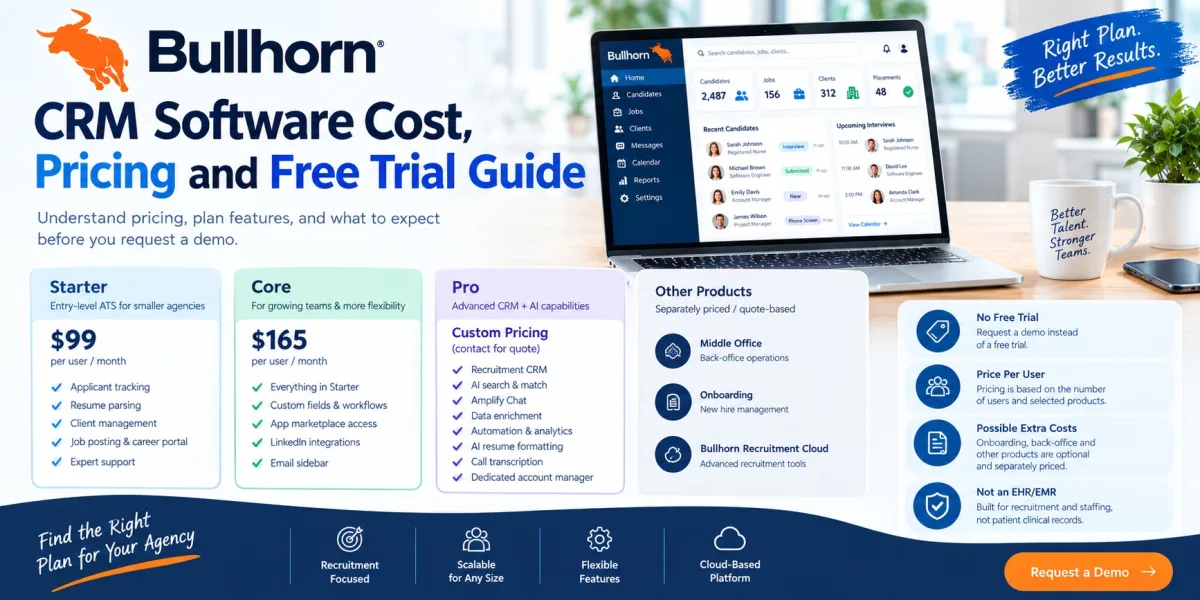 Bullhorn CRM Software Cost, Pricing and Free Trial Guide