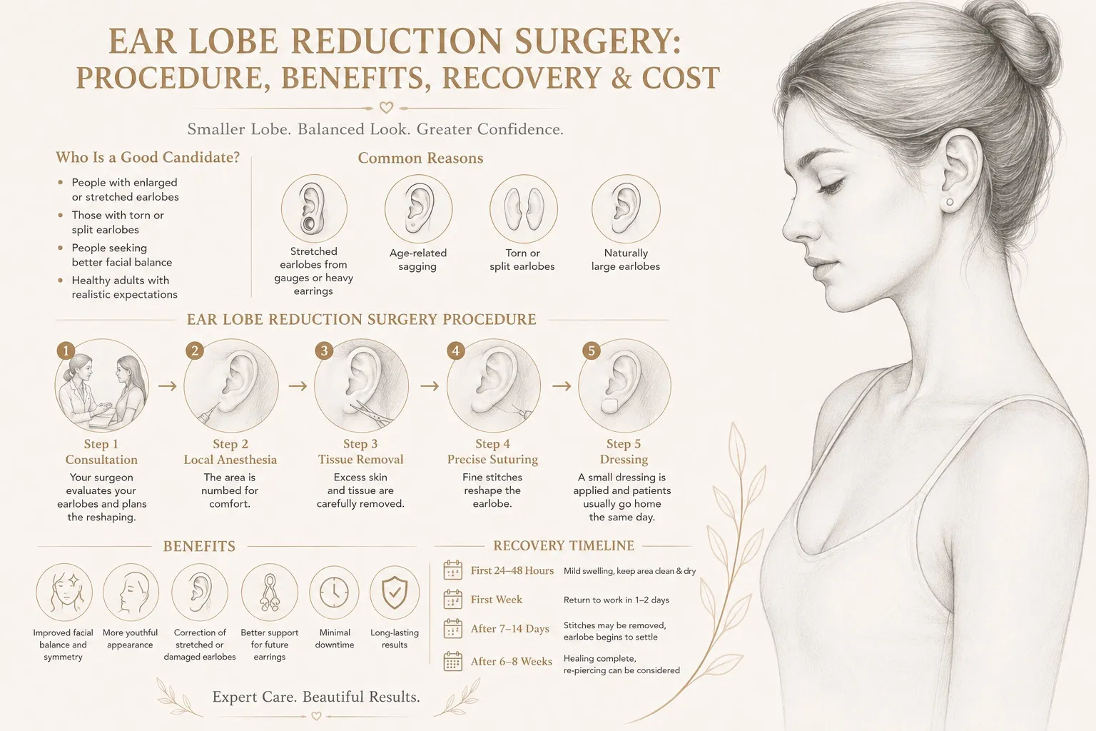 Ear Lobe Reduction Surgery: Procedure, Benefits, Recovery & Cost | Dr. Divya Sai Narsingam