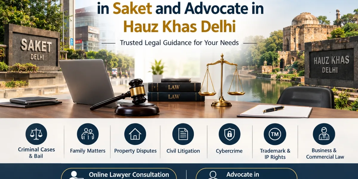 Online Lawyer Consultation in Saket and Advocate in Hauz Khas Delhi for Professional Legal Guidance