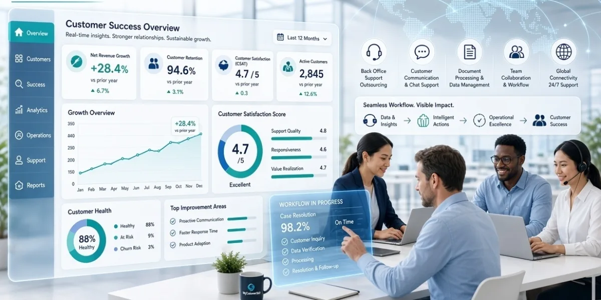 Back Office Support Outsourcing and Customer Success Solutions for Better Customer Success - MyCustomer360