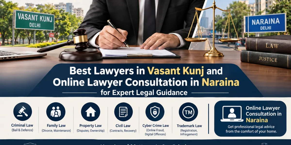Best Lawyers in Vasant Kunj and Online Lawyer Consultation in Naraina for Reliable Legal Guidance