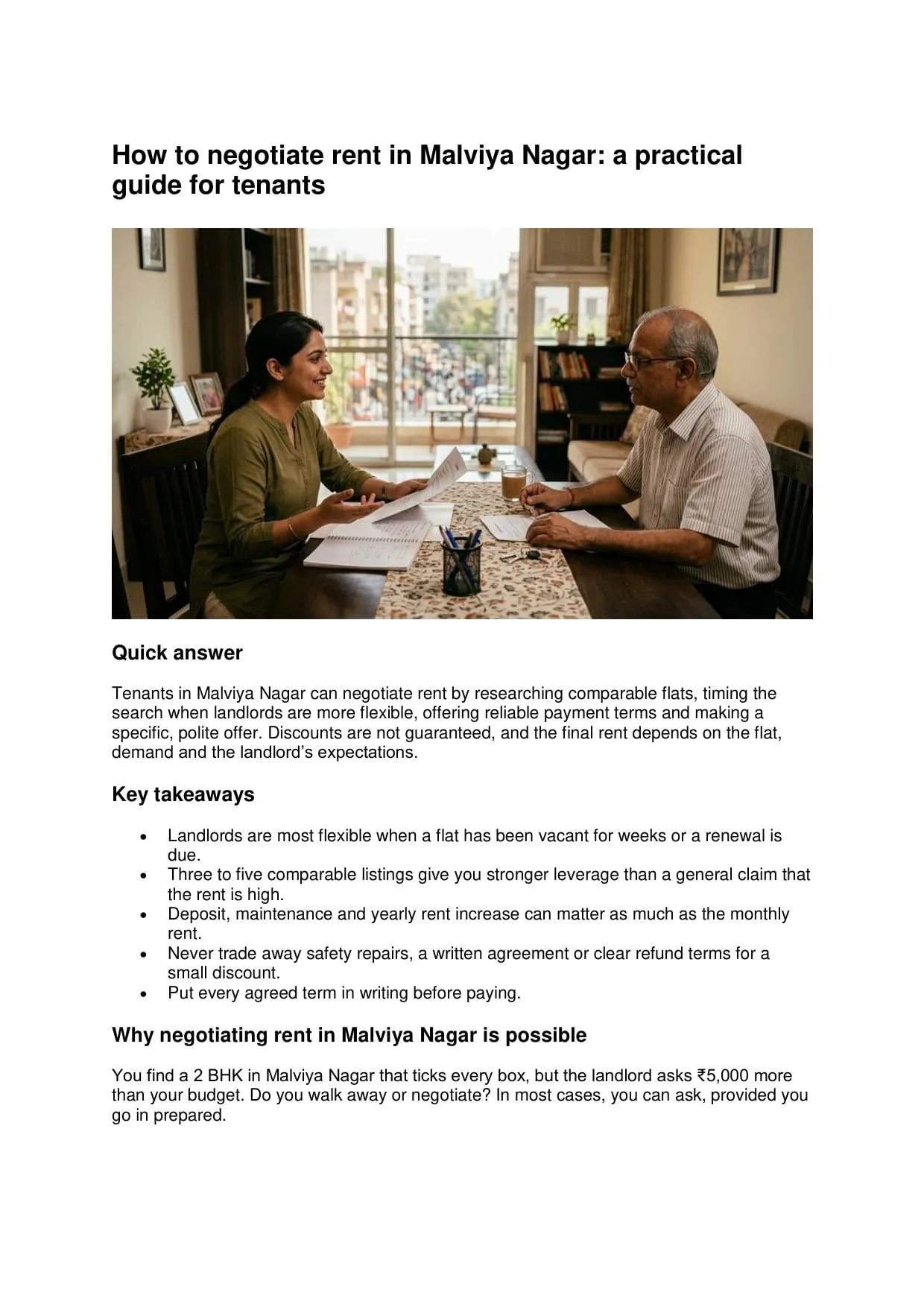 How to Negotiate Rent in Malviya Nagar: 11 Tactics That Work (2026) | Lily Hazel | uDocz